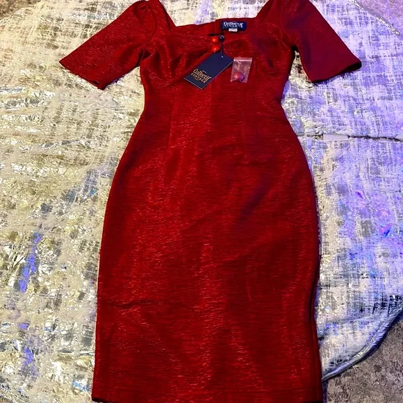 Collectif Vintage Dresses | Beautiful Brand New Pinup Wiggle Dress | Color: Red | Size: Xs | Senoritaadelita's Closet